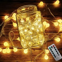 스트링라이트 리모컨 알전구 캠핑 40구 80구 텐트 앵두전구 LED, 80구 10m [건전지], 투명 버블 화이트_80구 10m [건전지]