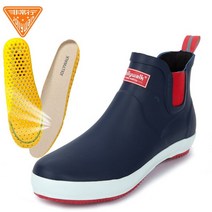 Jolly Walk 첼시 레인부츠 앵클부츠 남여공용 헌터장화 세차 낚시 해루질 신발, 43, 네이비+통풍깔창