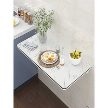 베이킹작업대 보조 접이식 주방 아일랜드, 50x30 흰색 대리석 질감 펀칭 설치