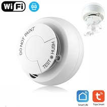 늘엔 스마트 화재 연기감지기 WIFI 앱 제어 일산화탄소 경보기 감지기, 흰색