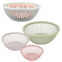 체반 체망 미니 채반 플라스틱 소쿠리 상추 쌈 그릇 세척바구니, (대형)