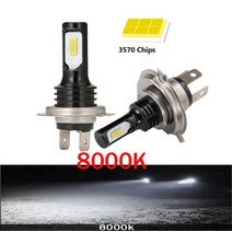 안개등 2Pcs H7 자동차 LED 안개 전구 DRL 오토바이 전조등 9004 HB3 8000K 12V, 05 8000 천개 화이트 블루_11 H16 (EU)
