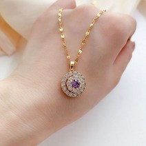 여성용 18K 골드 목걸이 화이트 다이아몬드 펜던트 비쥬 Femme 칼라 조이아스 내츄럴 피어스 시온키 비즈테리아 원석