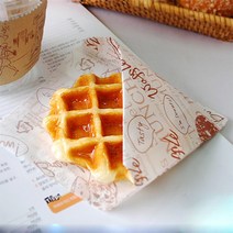 갈색 와플봉투 10장 (코팅지 18x18 Waffle) 햄버거 포장지, 10개