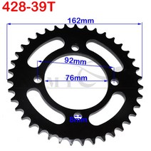 스프라켓 체인기어 자전거 스프로킷420/428 체인 76mm 35T 37T 39T 41T 43T 45T 48T 오토바이 리어 휠 스프, 08 428-39T