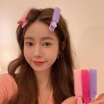 앞머리 뿌리 륨 살리기 집게 펌 셀프 구르프 1+1 뿌리집게 앞머리롤 헤어롤 볼륨 헤어핀 드라이 스타일링, 핑크 1+1