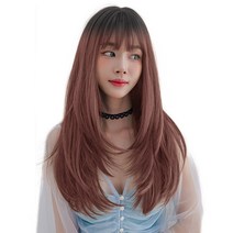 이쁘다샵 가발위드 스트레이트 긴머리 여성 통가발 러블린, 애쉬핑크, 1세트