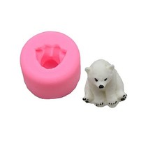 발렌타인데이 미니 사이즈 북극곰 실리콘 몰드 3D 곰 캔들 케이크 장식 DIY 핸드메이드 퐁당 클레이 초콜릿 비누, 1