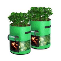 휴대용 농사가방 PE 파우치 감자 당근 경량 통기성, 녹색 직경 35x높이 45CM 투명
