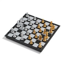 앤티크 접이식 자석 체스 25X25CM 골드+실버 고급체스 보드게임채스 자석 체스판 보드게임 체스