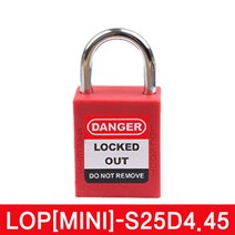LOTO SAFE 스틸 안전 미니 잠금 자물쇠 LOP[MINI]-S25D4.45, 공동키(KA), 블루(Blue)