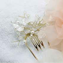 모아콤 보테스틱 stsm002 미니 - 비즈 낙엽 물방울꽃 (골드) 수공예 머리핀 일본 수출 웨딩 혼주머리 한복뒤꽂이