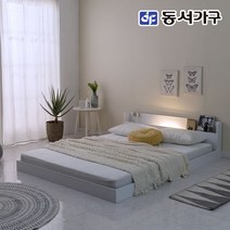 동서가구 네오 마이미 LED 조명 저상형 슈퍼싱글 퀸 침대 매트리스, 슈퍼싱글 침대프레임, 네오 본넬 매트리스, 화이트
