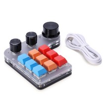 한손키보드 메크로 키보드 게이밍 RG 매크로 키보드 3 노브 DIY 한 손으로 기계식 핫 스왑 블루투스 호, 열광한, 02 T Wiress, 한개옵션2