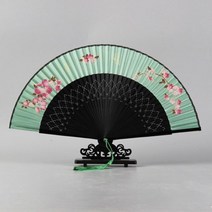 너슬 부채 31 접는 팬 블랙 일본인 숙녀 실크 손 대우드 공예 웨딩 댄스 홈 장식, 부르고뉴