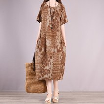 린넨 오버핏 롱 원피스 일본 이탈리아 브랜드 대외 무역 하이 엔드 여성 레트 코튼과 린