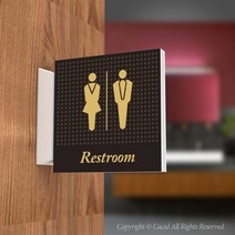 카시드 화장실돌출표지판 PTSA039 화장실 표지판 표찰 표시판 안내판 간판 문패 팻말 명판 도어사인, 화면크기 200*200mm