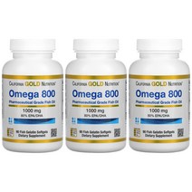 [2+1] CGN 캘리포니아골드뉴트리션 오메가800 1000mg 90정 피쉬오일 트리글리세리드 EPA DHA 오메가3 알티지오메가3 에이코사펜타엔산 도코사헥사엔산
