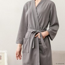 여행호캉스샤워가운 목욕후잠옷 커플샤워옷 여름휴가 홈캉스 호텔 신혼여행 숙박, 무드 샤워가운 M/그레이, 그레이