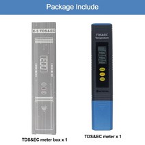 TDS측정기 PH 테스터 0.00-14.00pH TDS 및 EC 미터 C/F 온도계 ATC 휴대용 펜 디지털 수질 분석기 순도 측정 도구, [01] TDS EC meter