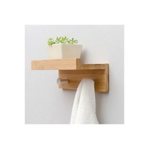 대나무 벽걸이 옷 수납 걸이 후크 수건 옷걸이 열쇠 고리 선반 다기능 침실 복도 장식, Natural 2 hooks