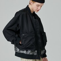 오버사이즈 MA-1 자켓 페이즐리 블랙
