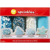 Wilton 겨울 스프링클 케이크 장식 데코 4종 470g