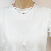 브라이덜박스 변하지않는 무알러지 써지컬 빨강 레진볼 목걸이 데일리 심플 레이어드 빈티지 스트릿 비즈 컬러풀 비비드 vivid