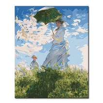DIY 캔버스페인팅 명화그리기 액자 그림 세트 유화 -인물 40x50, F49_모네의 우산 쓴 여인