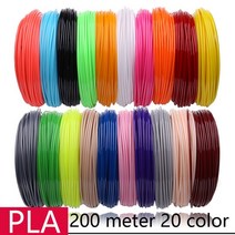 3d프린터산업용 3d프린터 대형3d프린터 펜형 필라멘트 50100200 미터 abs pla 1.75mm 필라멘트 플라스틱 3d 펜 용 오염 물질 없음 3 d 프린터 펜 리필, 200m 20색 플라스틱, 협력사