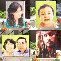 캐리커쳐 초상화인물화 일러스트 팝아트 그림 자화상 집들이 부모님 남자친구 선물 액자, E.초상화 F형10호-10인