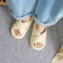 푹신한 스트랩 EVA슬리퍼 3cm 경량 방수 통굽 슬리퍼