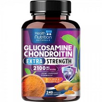 Health Nutrition Naturals 글루코사민 콘드로이틴 서플리먼트 캡슐 240정, 240개(1팩)