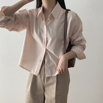 [8color 기획셔츠~!] 치크 봄 크롭 파스텔 기획 카라 루즈핏 블라우스 셔츠