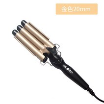 히피펌고데기 봉 아이롱 웨이브 고데기 컬링 아이언 전문 헤어 케어 및 스타일링 도구 세라믹 트리플 배럴 스타일러 컬러 전기 웨이버, [06] gold 20mm