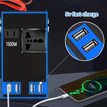 자동차 인버터 1500W 자동차 인버터 12V 전원 변환기 LED 디스플레이 듀얼 카거 사인 범용 USB 웨이브, 02 B