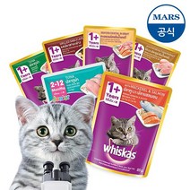 위스카스 주식 파우치 85g, 고등어와 연어