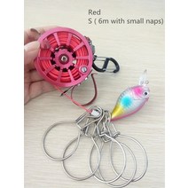 iLure 릴이있는 새로운 낚시 잠금 버클 스테인레스 스틸 끈 라이브 물고기 잠금 벨트 낚시 태클 스트링거 낚시 수레 릴, 핑크 60mm