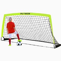 RUNBOW 6x4 ft 휴대용 어린이 축구 풋살 간이 축구 미니골대 (6x4 FT 녹색 1팩), 연노랑
