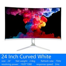 ARUR-24/27 인치 커브 모니터 75Hz PC Lcd FHD 컴퓨터 데스크탑 화면 게임 디스플레이 MVA 패널 LED 1080P, 01 R2400Q
