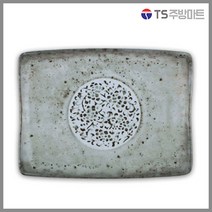 [돌산멜라민] 플라워 멜라민 줄직사각접시 - 식당용 업소용 그릇