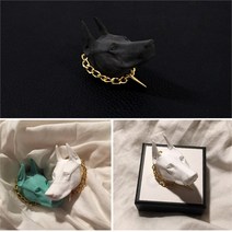 재규어방향제 랜드로버방향제 석고, 불독_블랙유광 라지