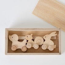 베베르 원목 동물자동차 10종 택3 국산 수제 나무 장난감 아기 선물 세트, 기린