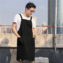 작업용앞치마 방수 버클형 미술용 앞치마 바리스타 미술 도예 작업용 고급앞치마 작업용H형 앞트임편리, 블랙