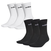 아디다스 양말 N코어 쿠션 크루 삭스 장목 3켤레 1팩, 화이트
