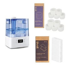 LEVOIT 가습기 큰 방 집 (6L) 쿨 미스트 스마트 앱 음성 제어 급속 가습 자동 모드 조용한, 4 스마트 가습기 및 액세서리, 블루