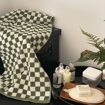 레트로 바둑판 격자 무늬 긴 스테이플 코튼 타올 부드러운 피부 친화적 인 페이스 타올 가정 및 호텔 용품에 대한 흡수 목욕 타올, 녹색 흰색, 70x140cm, 녹색 흰색
