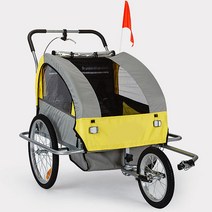 자전거 트레일러 웨건 카라반 연결장치 트윈유모차 2인승 후방 트레일러, 파란색