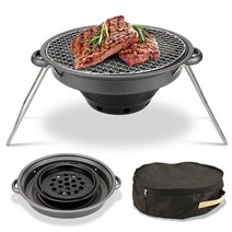 그릴 및 스모커 캐리 백 숯불 오븐 도구 세트 숯불 홀더 주철 그릴 액세서리 캠핑 주방 장비, Oven-net