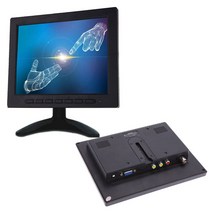 8 인치 TFT LCD 컬러 비디오 모니터 CCTV 화면 VGA BNC AV 입력 PC 보안 원격 및 회전 스탠드, [01] WHITE
